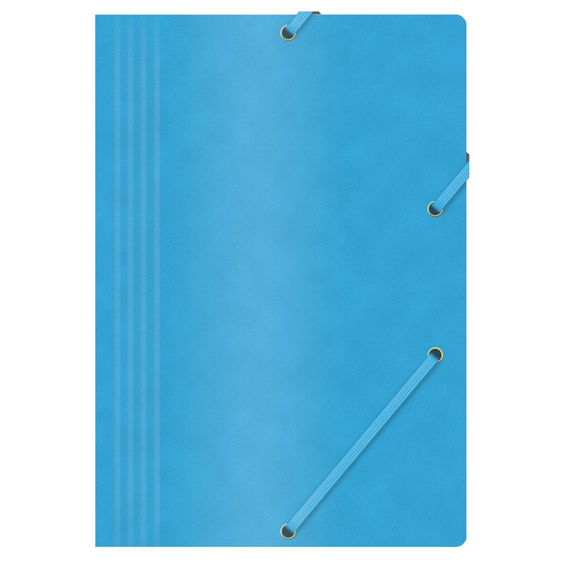 Teczka z gumką OFFICE PRODUCTS, preszpan, A4, 390gsm, 3-skrz., niebieska