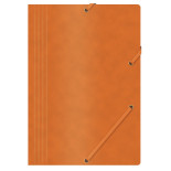Teczka z gumką OFFICE PRODUCTS, preszpan, A4, 390gsm, 3-skrz., pomarańczowa
