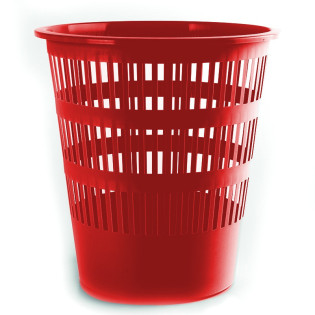 Kosz na śmieci, ażurowy, PP, 12L, DONAU czerwony
