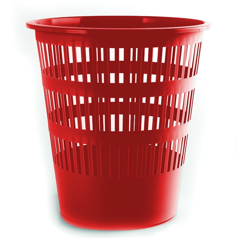 Kosz na śmieci, ażurowy, PP, 12L, DONAU czerwony