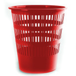 Kosz na śmieci, ażurowy, PP, 12L, DONAU czerwony