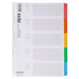 Przekładki OFFICE PRODUCTS, karton, A4, 227x297mm, 5 kart, lam. indeks, mix kolorów