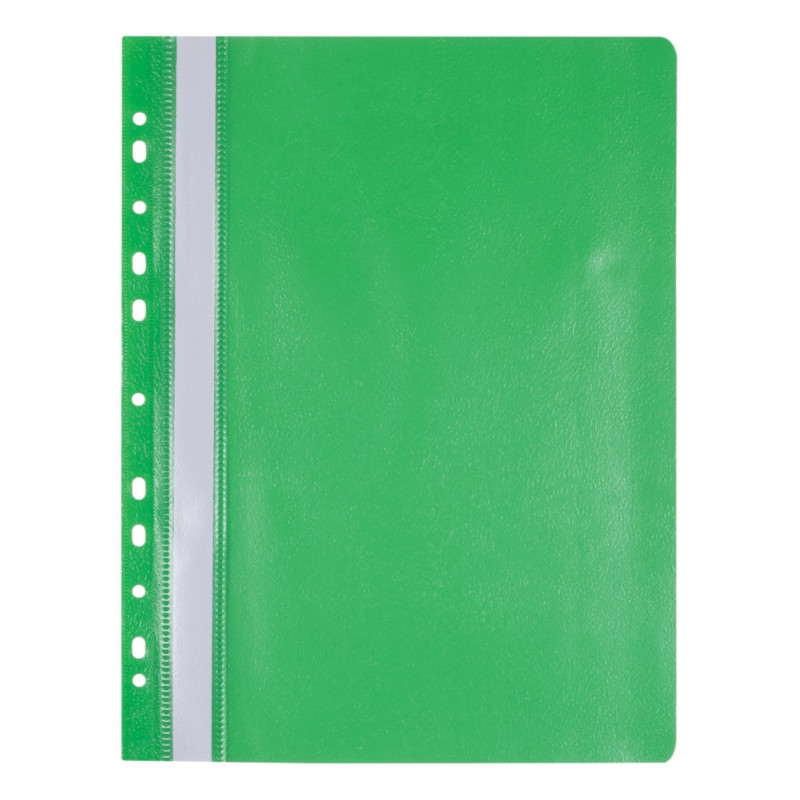 Skoroszyt OFFICE PRODUCTS, PP, A4, miękki, 100/170mikr., wpinany, zielony