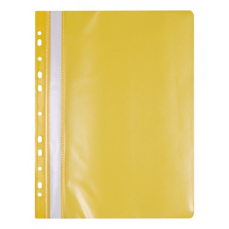 Skoroszyt OFFICE PRODUCTS, PP, A4, miękki, 100/170mikr., wpinany, żółty