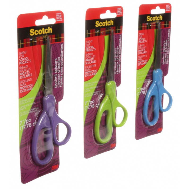 Nożyczki biurowe SCOTCH® (14075-MI), dla studentów, 18cm, mix kolorów