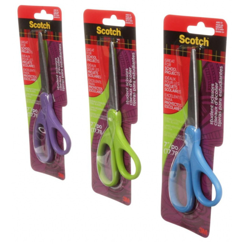 Nożyczki biurowe SCOTCH® (14075-MI), dla studentów, 18cm, mix kolorów