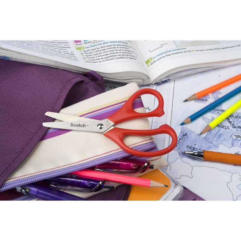 Nożyczki szkolne SCOTCH® (1441B), 12cm, zaokrąglone, blister, mix kolorów