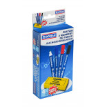 Zestaw 4 markery do tablic DONAU D-Signer B, okrągły, mix kolorów, gąbka gratis