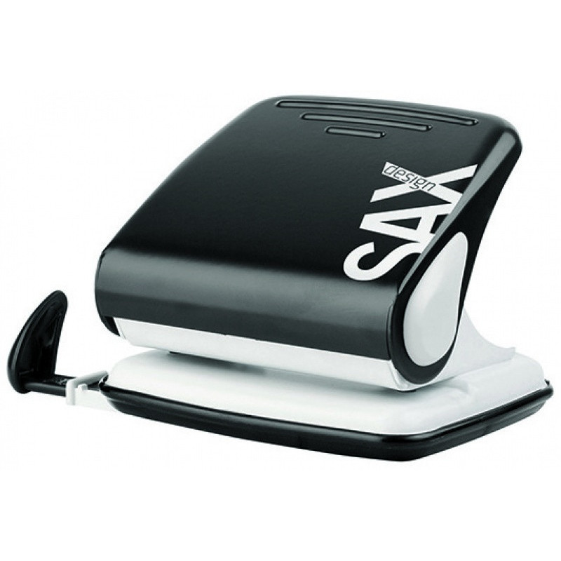 Dziurkacz SAXDesign 418 paperbox, dziurkuje do 30 kartek, czarny