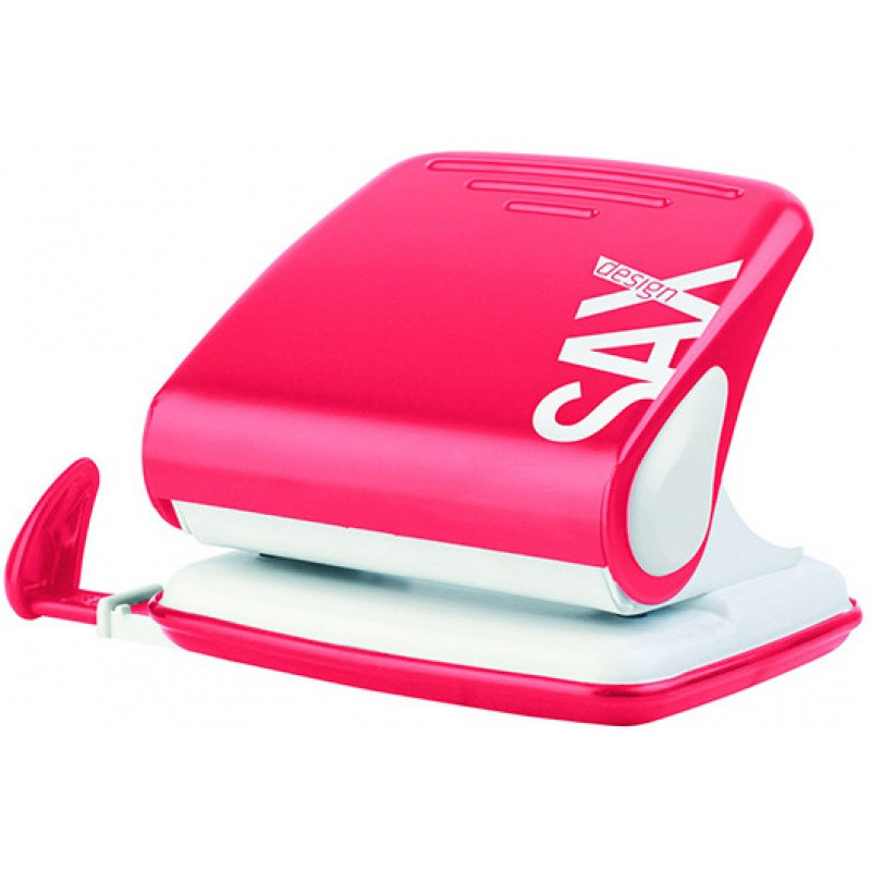 Dziurkacz SAXDesign 418 paperbox, dziurkuje do 30 kartek, czerwony