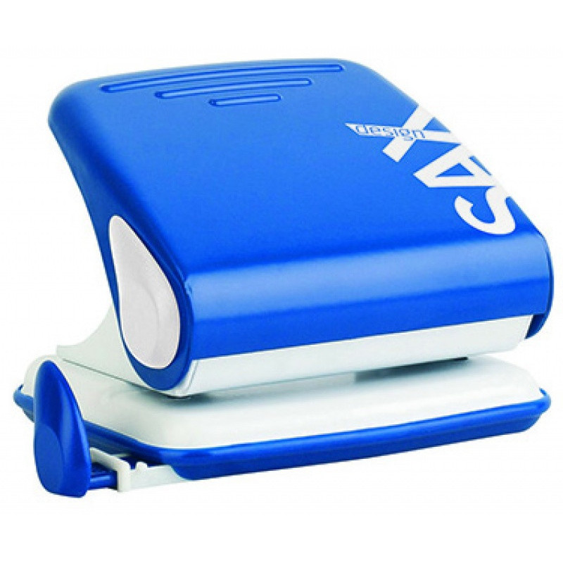 Dziurkacz SAXDesign 418 paperbox, dziurkuje do 30 kartek, niebieski