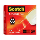 Taśma biurowa SCOTCH® Crystal Clear (600), transparentna, 19mm, 33m, w pudełku