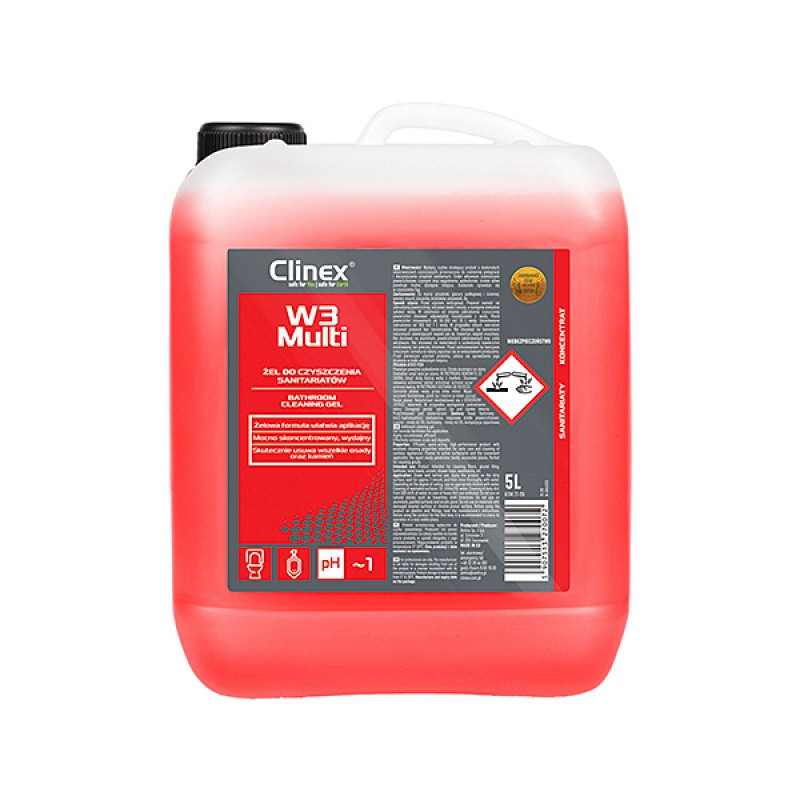 Preparat CLINEX W3 Multi, do mycia sanitariatów i łazienek, skoncentrowany, 5l