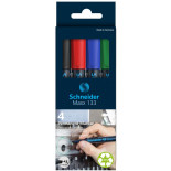 Zestaw markerów uniwersalnych SCHNEIDER Maxx 133, 1-4 mm, 4 szt., pudełko z zawieszką, mix kolorów