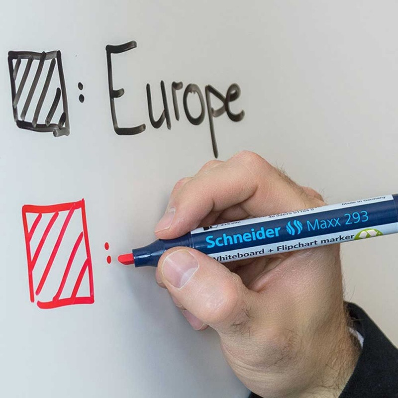 Zestaw markerów do tablic SCHNEIDER Maxx 293, 2-5 mm, 4 szt., pudełko z zawieszką, mix kolorów