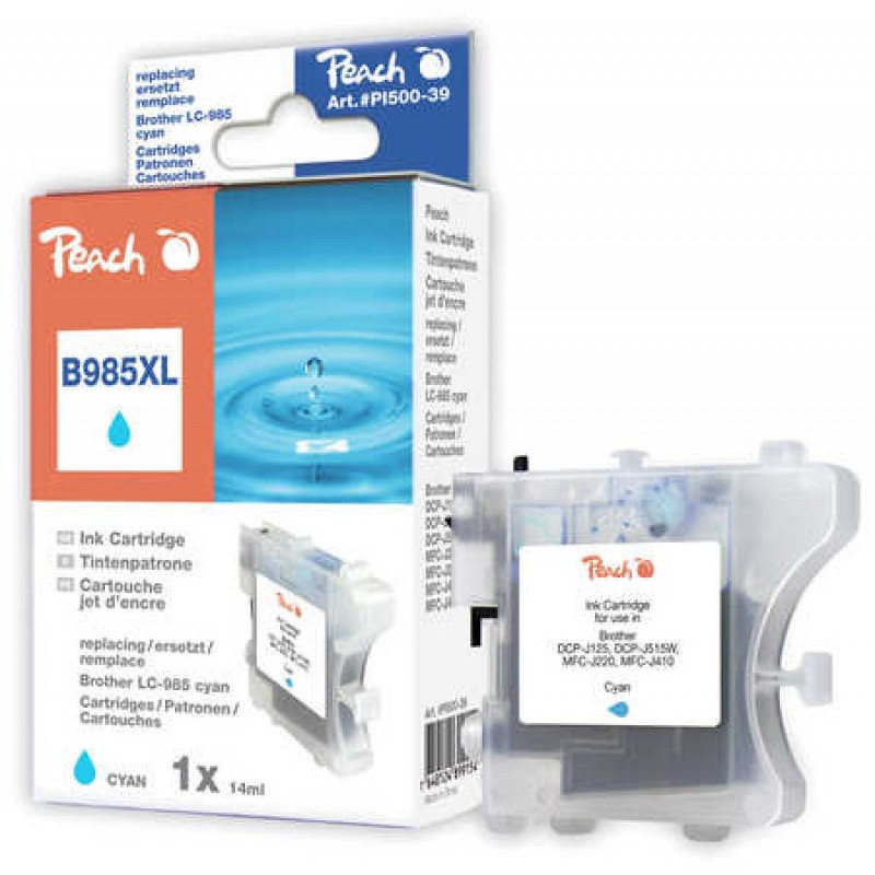 Tusz PEACH K Brother LC-985C (do DCPJ 125), cyan
