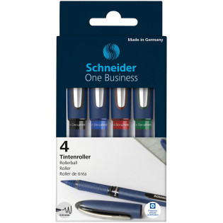 Zestaw piór kulkowych SCHNEIDER One Business, 0,6 mm, 4szt., miks kolorów