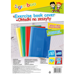Okładka na zeszyt GIMBOO, krystaliczna, A5, 150mikr., mix kolorów