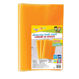 Okładka na zeszyt GIMBOO, krystaliczna, A4, 150mikr., pomarańczowa