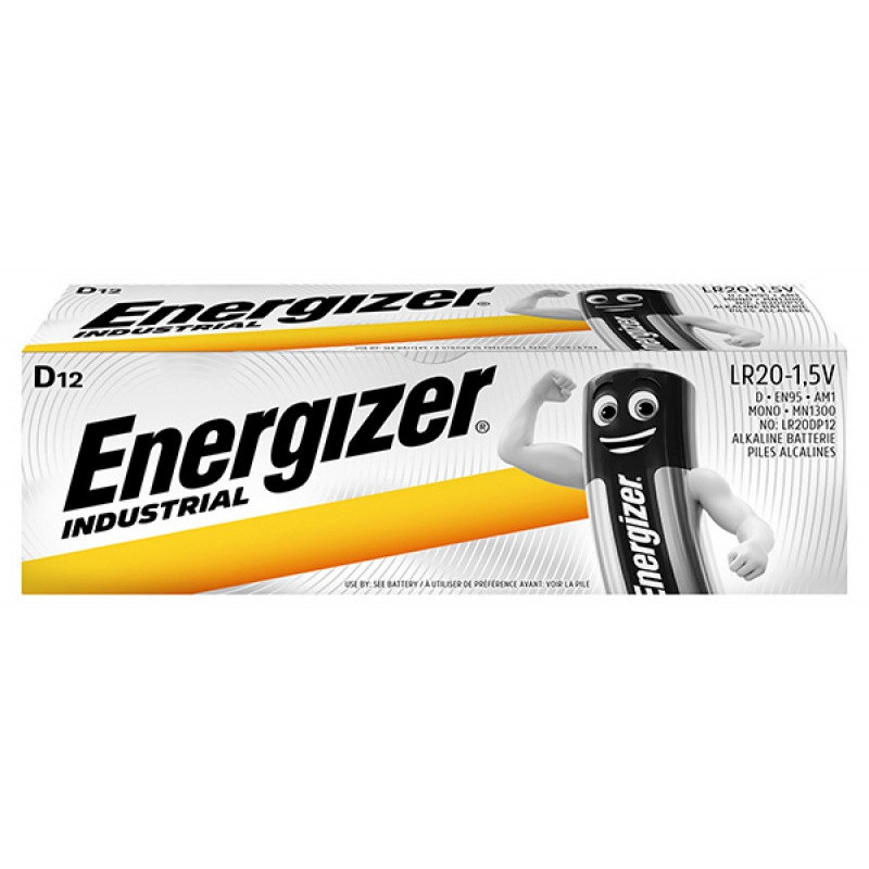 Bateria ENERGIZER Industrial, D, LR20, 1,5V, 12szt.