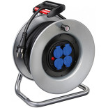 Przedłużacz bębnowy BRENNENSTUHL Garant Stal 240", H05RRF3G1. 5, 4 gniazdka, 25m, srebrnoczarny