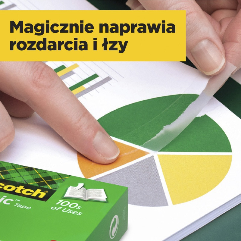 Taśma biurowa SCOTCH® Magic™ (810), matowa, 12mm, 33m