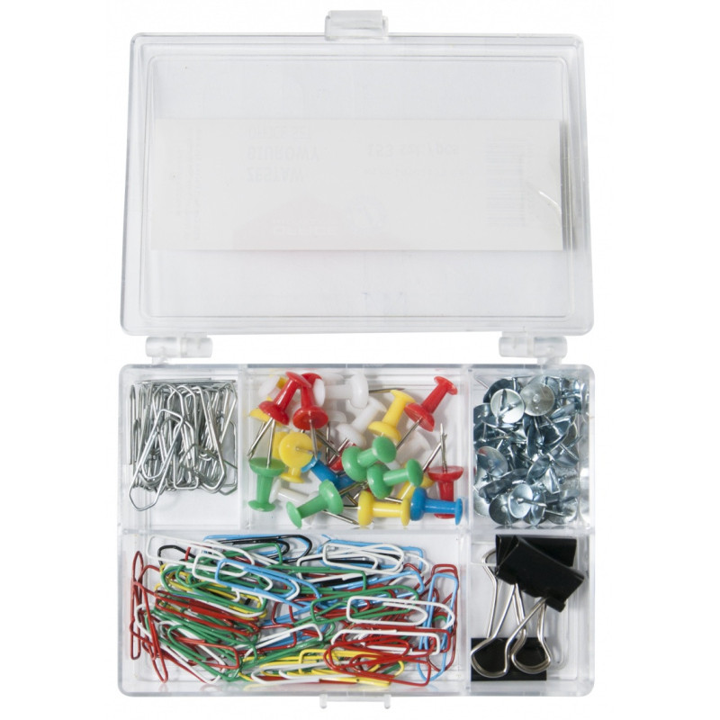 Zestaw biurowy (pinezki, klipy i spinacze) OFFICE PRODUCTS, mix 153szt., mix kolorów