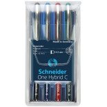 Pióro kulkowe Schneider ONE Hybrid C 0,3 mm, 4 szt., pudełko z zawieszką, mix kolorów