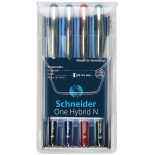 Pióro kulkowe Schneider ONE Hybrid N 0,5 mm, w etui 4 szt., miks kolorów