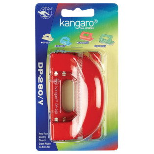 Dziurkacz KANGARO DP-280Y, dziurkuje do 11 kartek, blister, czerwony