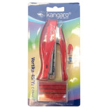Zszywacz KANGARO Vertika-45 C-THRU+zszywki, zszywa do 30 kartek, blister, czerwony