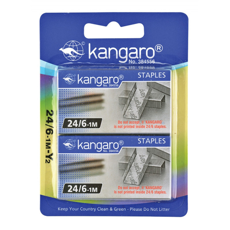 Zszywki KANGARO, No. 24/6,2x1000 szt., blister