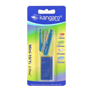 Zszywacz KANGARO Mini-10/Y2 C-THRU+zszywki, zszywa do 10 kartek, blister, błekitny