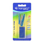 Zszywacz KANGARO Mini-10/Y2 C-THRU+zszywki, zszywa do 10 kartek, blister, błekitny