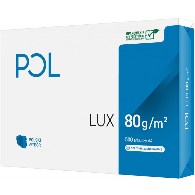 Papier ksero POL LUX, A4, klasa B, 161CIE, 80gsm, 500ark.