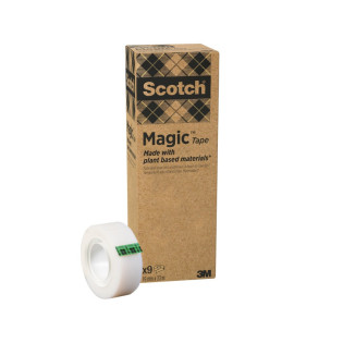 Taśma biurowa SCOTCH® Magic™ Greener Choice (900-1933-9), matowa, 19mm, 33m, 9szt.