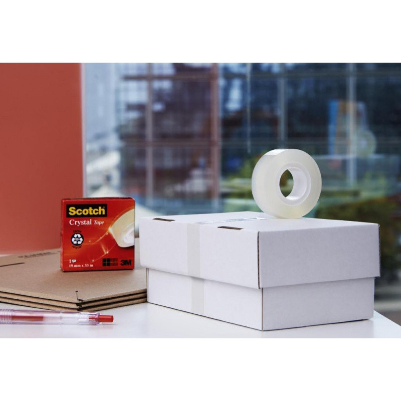 Taśma biurowa SCOTCH® Crystal Clear (600), transparentna, 19mm, 10m