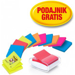 Podajnik do karteczek samoprzylepnych POST-IT® Pro (PRO-W-12SSCOL-R330), biały, w zestawie 12 bloczków Super Sticky Z-Notes