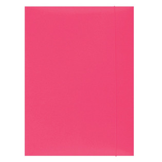 Teczka z gumką OFFICE PRODUCTS, karton, A4, 300gsm, 3-skrz., różowa
