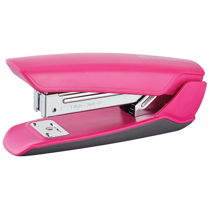 Zszywacz KANGARO Nowa-35/S, zszywa do 25 kartek, plastikowy, w pudełku PP, różowy