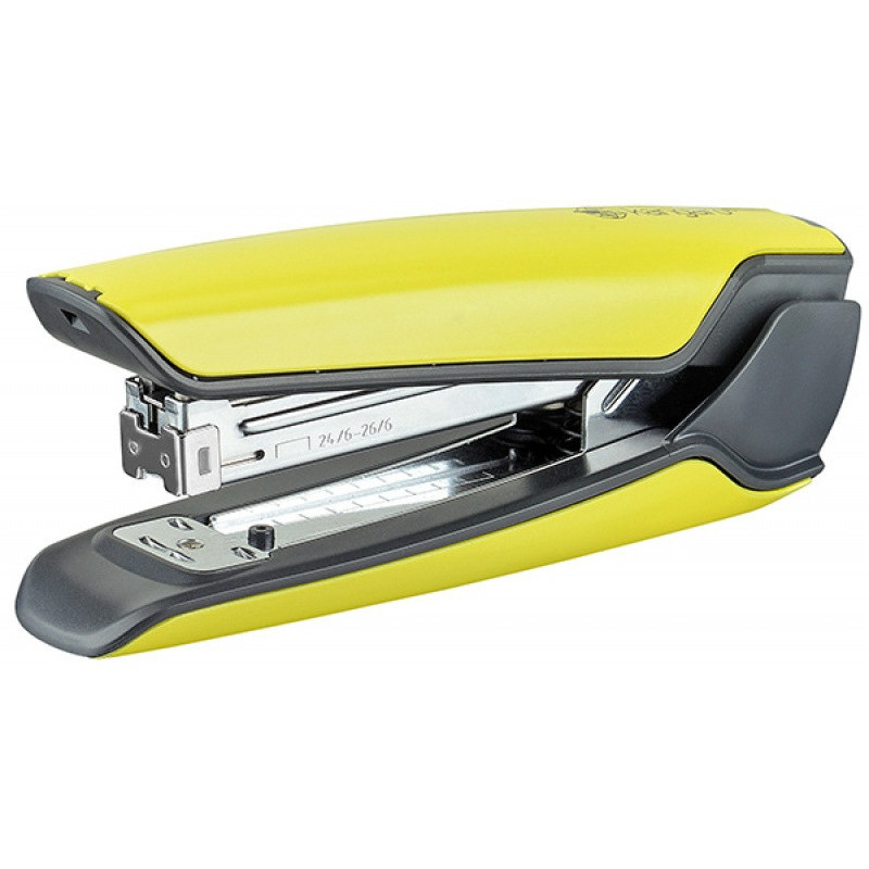Zszywacz KANGARO Nowa-335S/S, zszywa do 30 kartek, metalowy, w pudełku PP, żółty