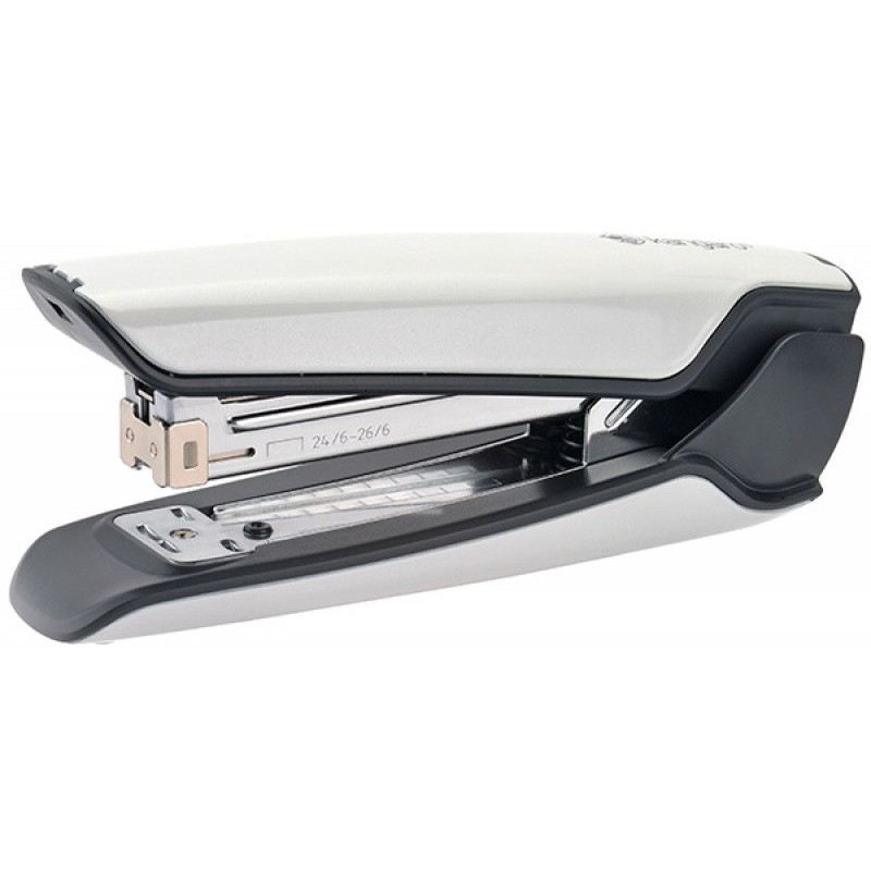 Zszywacz KANGARO Nowa-335S/S, zszywa do 30 kartek, metalowy, w pudełku PP, metaliczny biały