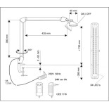 Lampka LED na biurko MAULwork, 21W, ze ściemniaczem, mocowana zaciskiem, biała