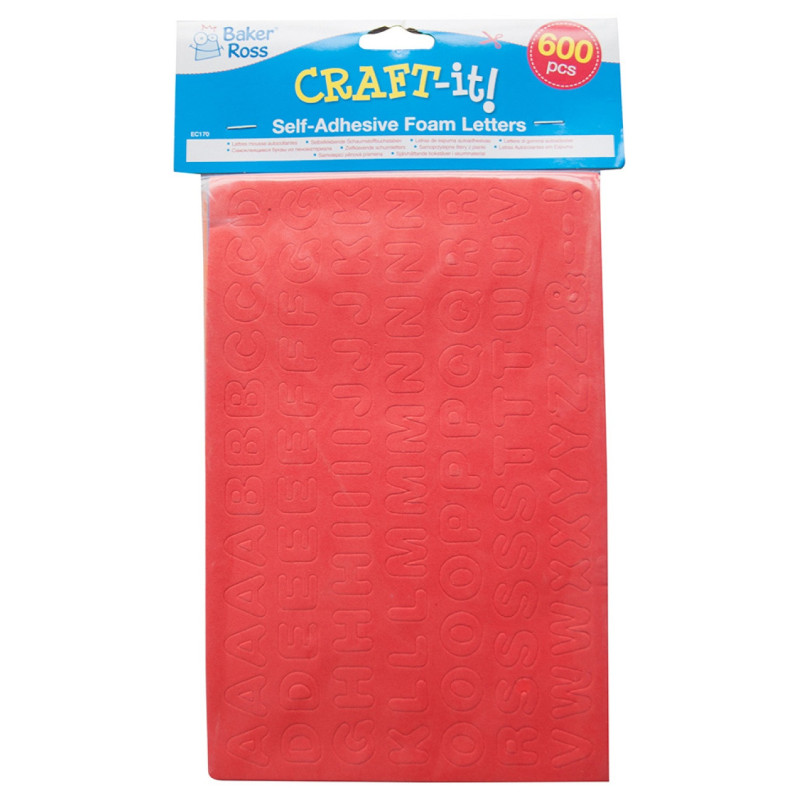 Samoprzylepne literki piankowe BAKER ROSS, 600szt., mix kolorów