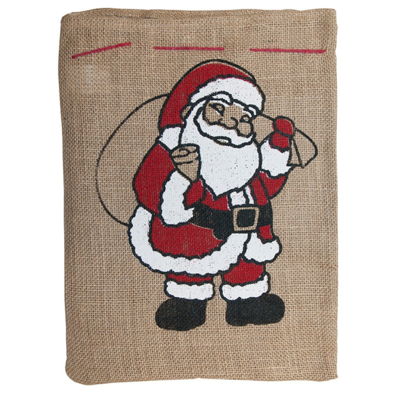 Worek na prezenty FOLIA PAPER, z mikołajem, 25x35cm, naturalny