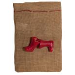 Worek na prezenty FOLIA PAPER, z butami, 17x25cm, naturalny