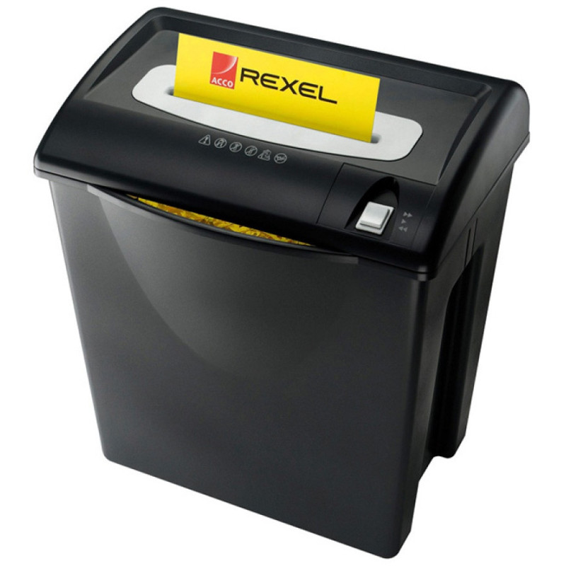 Niszczarka REXEL V120, paski, P-2, 12 kart., 35l, karty kredytowe, czarna