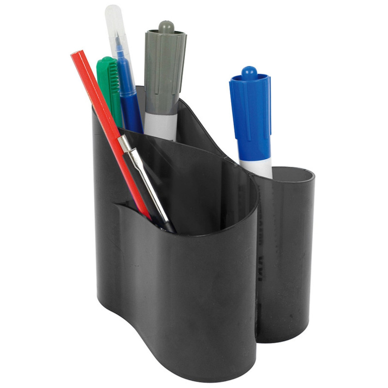 Przybornik na biurko ICO Lux, transparentny czarny