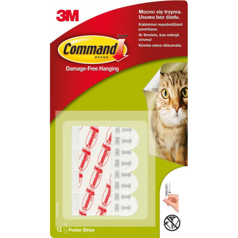 Paski wymienne do haczyków wielokrotnego użytku COMMAND™ (17024 PL), 12 szt.