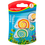 Gumka uniwersalna KEYROAD Ślimak, 2szt., blister, mix kolorów